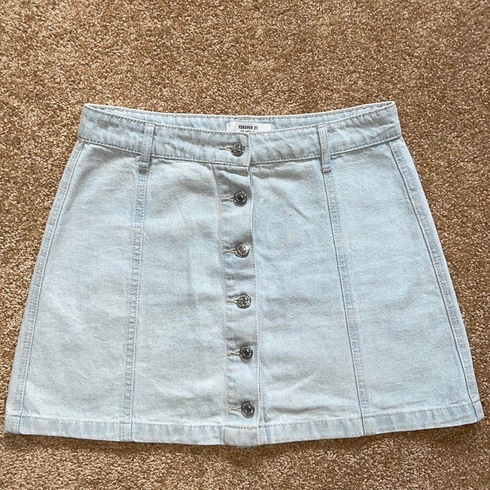 Button Up Denim Skirt